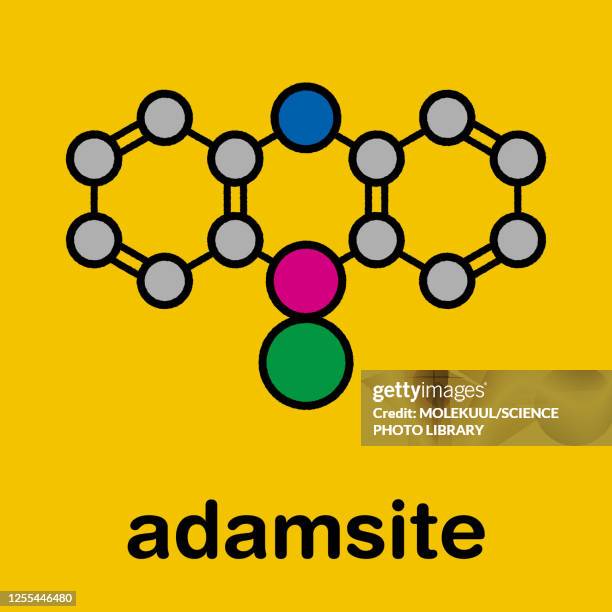 adamsite riot control agent molecule, illustration - sneezing stock illustrations