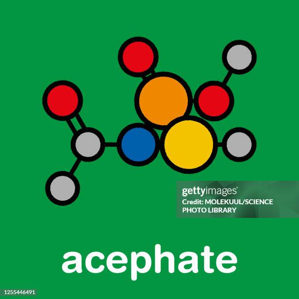 acephate insecticide molecule, illustration - sulphur stock illustrations