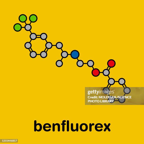 benfluorex drug molecule, illustration - anorexia stock illustrations