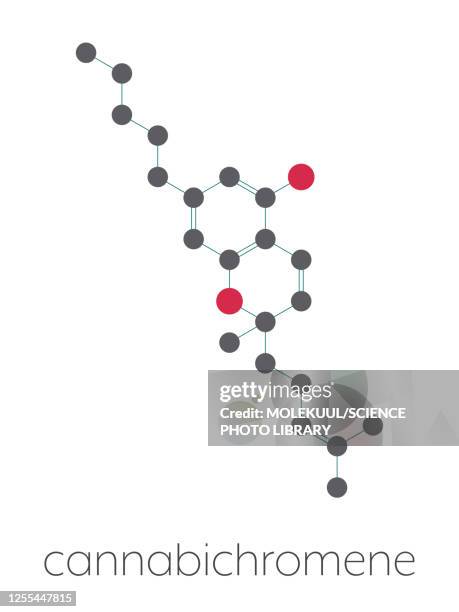 cannabichromene cannabinoid molecule, illustration - cannabinoid stock illustrations