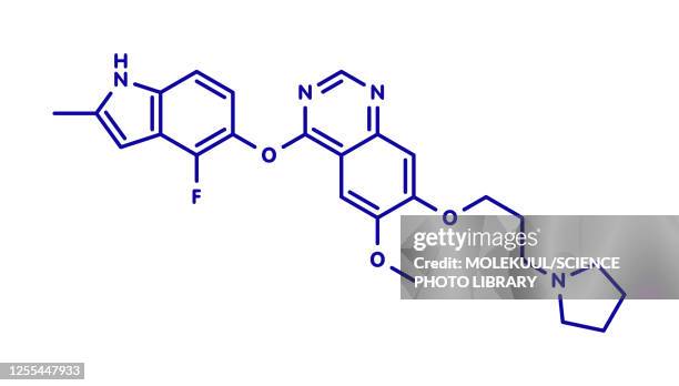 cediranib cancer drug molecule, illustration - tyrosine stock illustrations