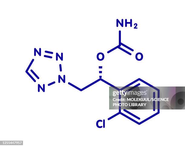 stockillustraties, clipart, cartoons en iconen met cenobamate seizures drug molecule, illustration - sodium