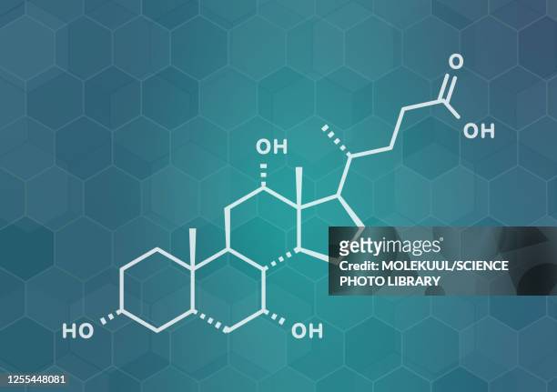 illustrazioni stock, clip art, cartoni animati e icone di tendenza di cholic acid molecule, illustration - salt molecule