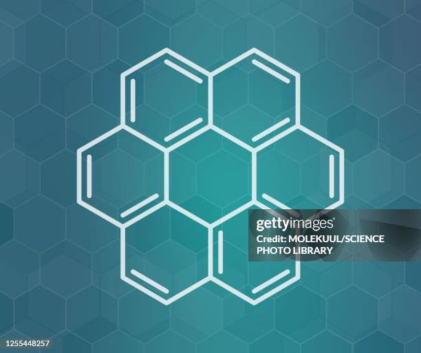 coronene polyaromatic hydrocarbon molecule, illustration - hydrocarbon 幅插畫檔、美工圖案、卡通及圖標