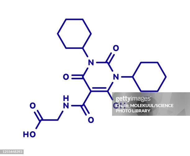 daprodustat drug molecule, illustration - doping stock illustrations