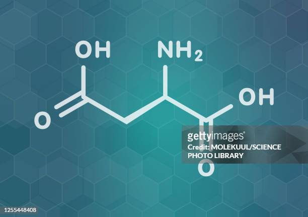 d-aspartic acid amino acid molecule, illustration - hormones stock illustrations