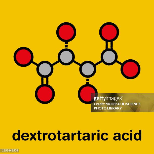 tartaric acid molecule, illustration - cream stock illustrations