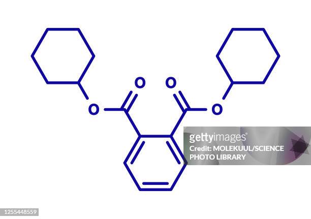 illustrazioni stock, clip art, cartoni animati e icone di tendenza di dicyclohexyl phthalate plasticizer molecule, illustration - polimero