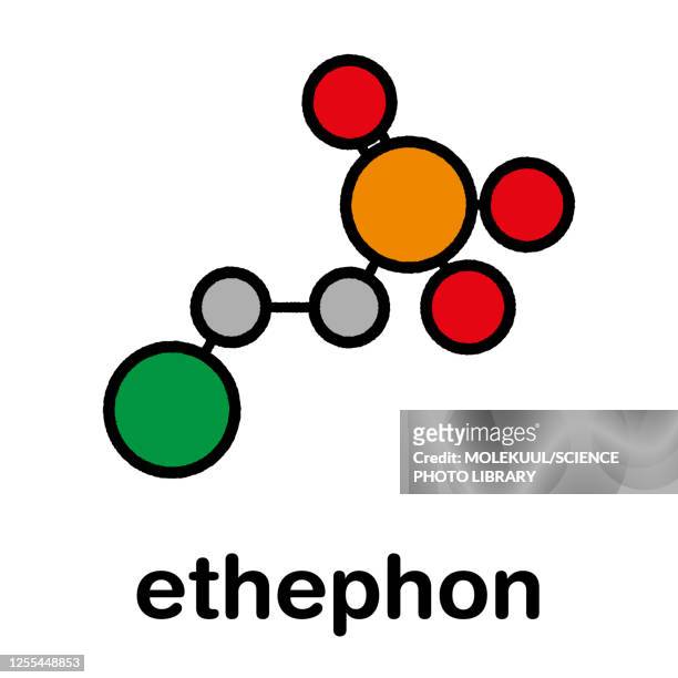 ethephon plant growth regulator molecule, illustration - agricultural machinery stock illustrations