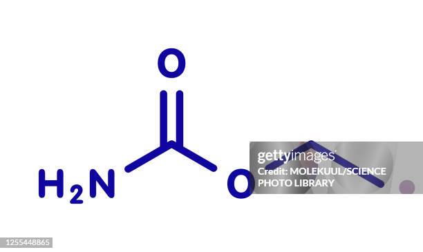 ethyl carbamate carcinogenic molecule, illustration - distillation stock-grafiken, -clipart, -cartoons und -symbole