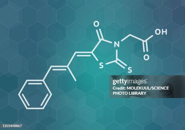 stockillustraties, clipart, cartoons en iconen met epalrestat diabetic neuropathy drug molecule, illustration - neuropathy