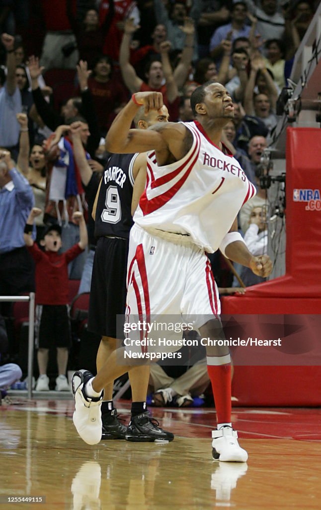 Houston Rockets 2004 The Houston Rockets Tracy McGrady reacts after hitting the game... News ...
