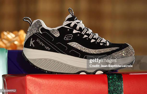 Kim Kardashian presents her new shoe collection at the Skechers global partnership announcement at the Beverly Wilshire Four Seasons Hotel on...