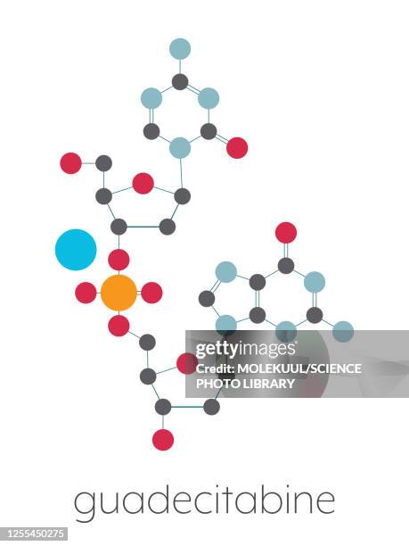 guadecitabine cancer drug molecule, illustration - chemical formula stock illustrations