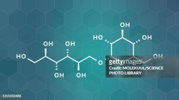 isomalt sugar substitute molecule, illustration - fart stock illustrations