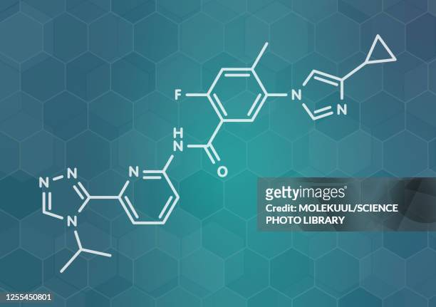 linzagolix drug molecule, illustration - fibroids stock illustrations