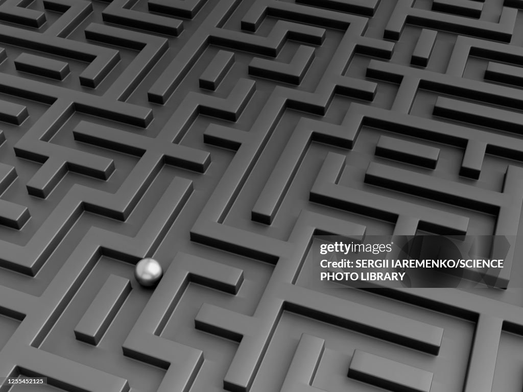 Ball in maze, illustration