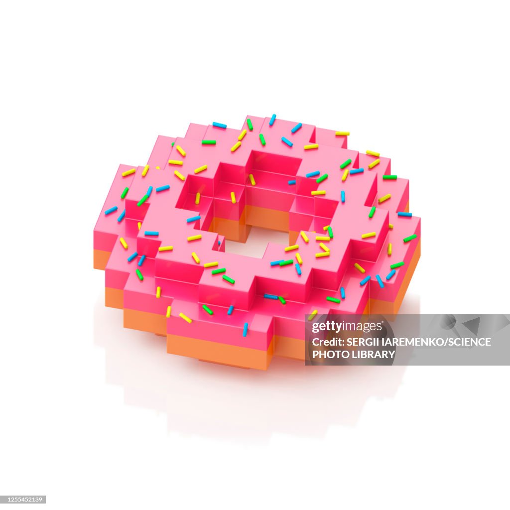 Pink doughnut, illustration