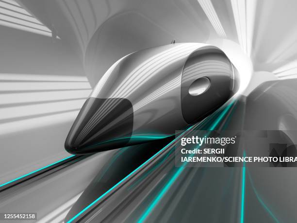 high-speed train in tunnel, illustration - slow motion stock illustrations