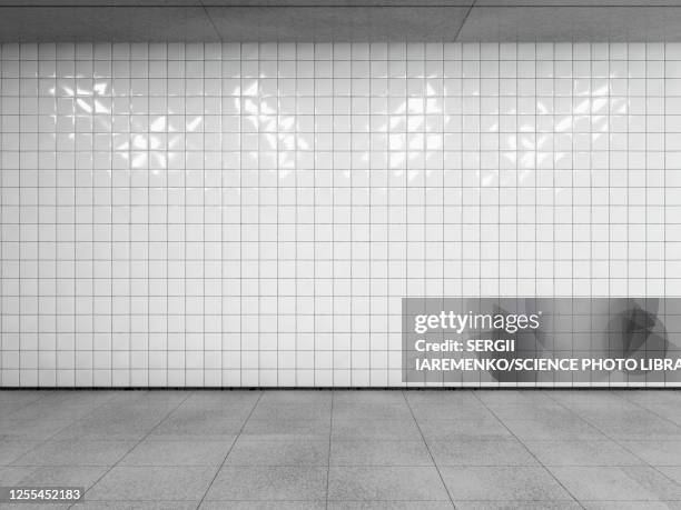 stockillustraties, clipart, cartoons en iconen met white tiled wall, illustration - tile