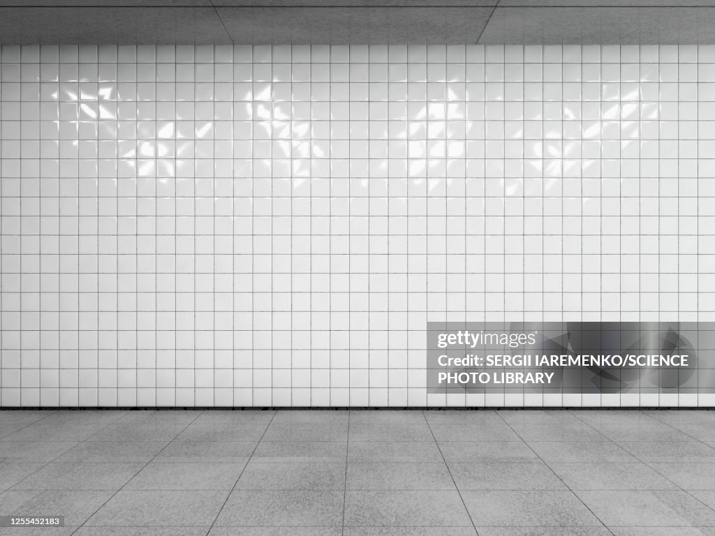 White tiled wall, illustration