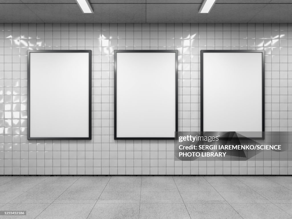 Three empty billboards, illustration