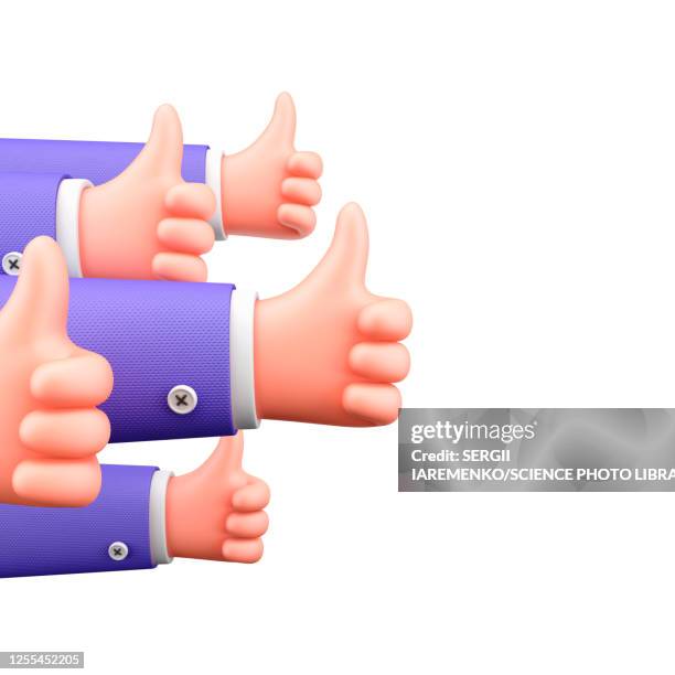thumbs up, illustration - social media followers abstract stock illustrations