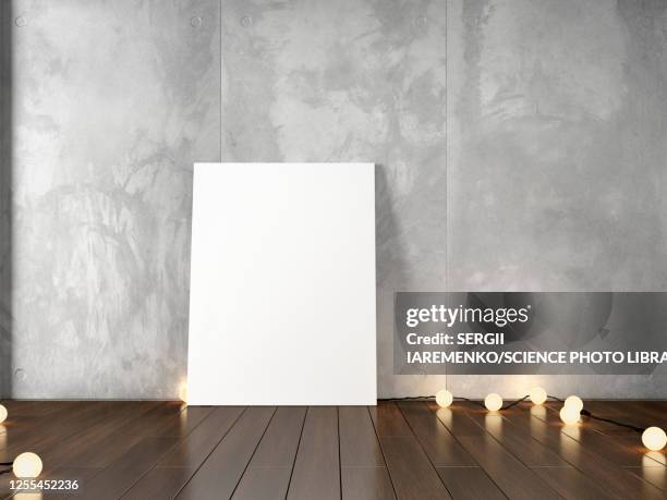 empty canvas in room, illustration - canvas mockup stock illustrations