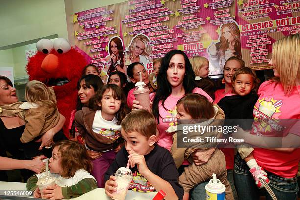 Nadya "Octomom" Suleman and all of her children attend Millions Of Milkshakes on November 10, 2010 in West Hollywood, California.