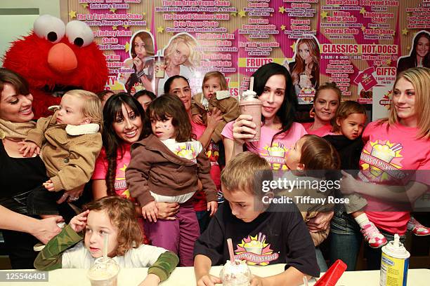 Nadya "Octomom" Suleman and all of her children attend Millions Of Milkshakes on November 10, 2010 in West Hollywood, California.