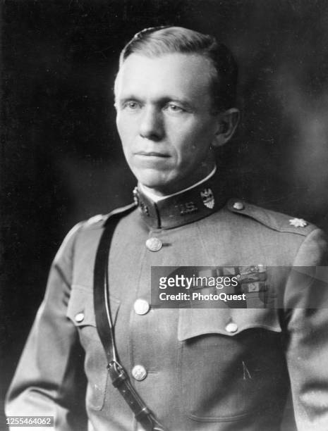 Portrait of American soldier Lieutenant Colonel George Catlett Marshall of the American Expeditionary Force's General Staff during World War I,...