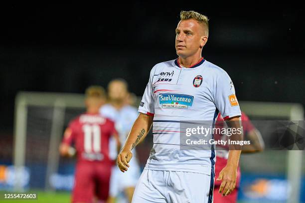 Maxi Lopez of FC Crotone looks on during the Serie B match between AS Cittadella and FC Crotone at Stadio Pier Cesare Tombolato on July 10, 2020 in...