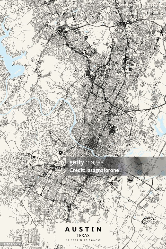 Mappa vettoriale di Austin