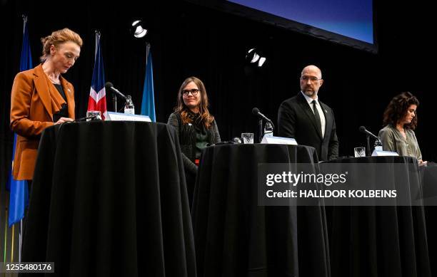 Secretary General of the Council of Europe Marija Pejcinovic Buric, Iceland's Prime Minister Katrin Jakobsdottir, Ukraine's Prime Minister Denys...