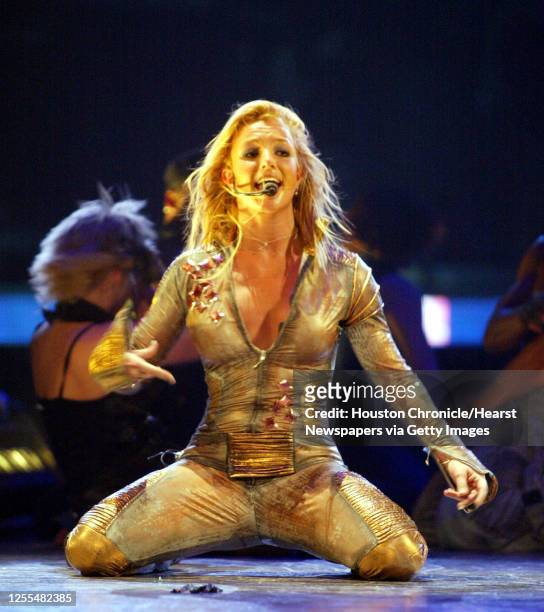 Britney Spears performs in concert at the Compaq Center June 16,2002. James Nielsen HOUCHRON CAPTION : TRUE BRIT - Britney Spears sang 17 songs and...