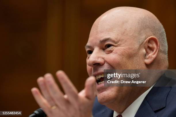 Postmaster General Louis DeJoy testifies during a House Oversight Subcommittee on Government Operations and Federal Workforce hearing on Capitol Hill...