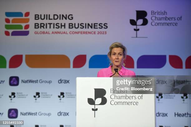 Martha Lane Fox, president of the British Chambers of Commerce , at the British Chambers of Commerce Global Annual Conference 2023 in London, UK, on...
