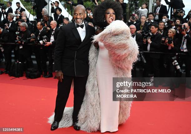 Actress Viola Davis and her husband Julius Tennon arrive for the screening of the film "Kaibutsu" during the 76th edition of the Cannes Film Festival...