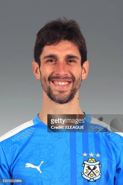 Juan Forlin poses for photographs during the Jubilo Iwata portrait session on January 17, 2020 in Japan.