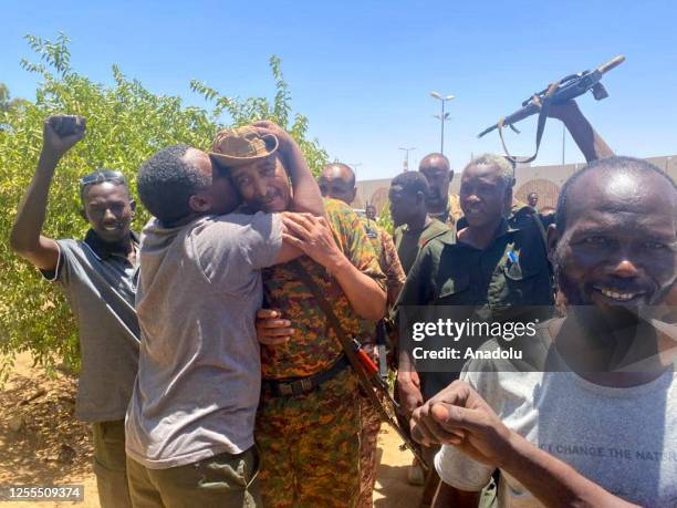 Sudanese army chief Gen. Abdel Fattah al-Burhan is seen together with his soldiers as clashes between the Sudanese Armed Forces and the paramilitary...