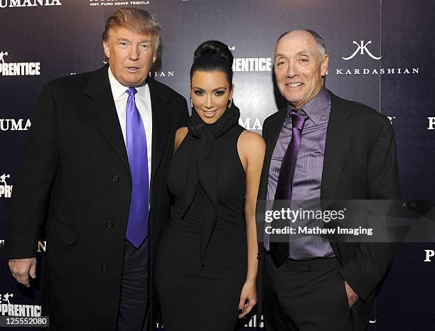 Personality Donald Trump, Kim Kardashian and Perfumania Chairman of the Board Stephen Nussdorf attend the celebration of Perfumania and Kim...