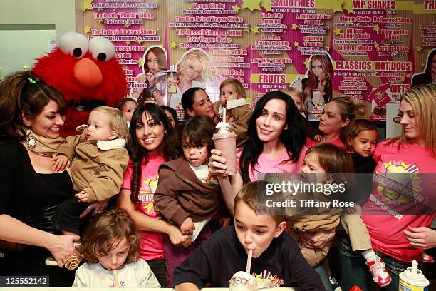 Nadya "Octomom" Suleman and all of her children attend Millions Of Milkshakes on November 10, 2010 in West Hollywood, California.