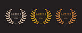 Set of simple award wreaths. Vector illustration