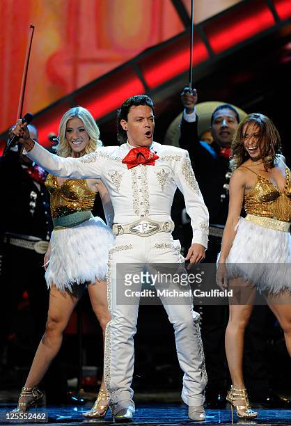 Singer Pedro Fernandez performs onstage at the 11th Annual Latin GRAMMY Awards held at the Mandalay Bay Events Center on November 11, 2010 in Las...