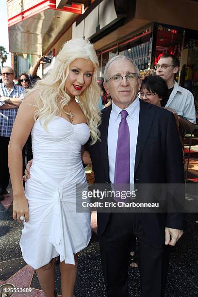 Christina Aguilera and Live Nation's Irving Azoff at Christina Aguilera's Hollywood Walk Of Fame Ceremony on November 15, 2010 in Hollywood,...