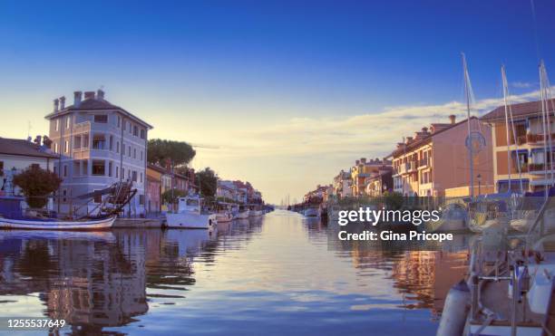 old harbor of grado, italy. - gorizia stock pictures, royalty-free photos & images