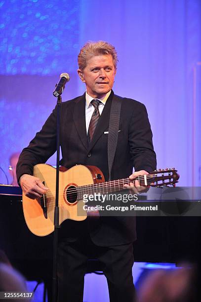 Peter Cetera attends an intimate evening with David Foster and Friends in support of organ donor awareness at a private home on November 19, 2010 in...