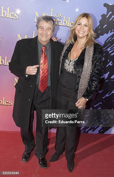 Loreto Valverde and friend attend Los Miserables premiere photocall at Lope de Vega theatre on November 18, 2010 in Madrid, Spain.