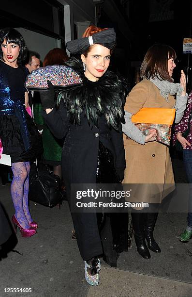 Paloma Faith attends the launch party of Lulu Guinness and Rob Ryan's Fan Bag at Air Gallery on November 10, 2010 in London, England.