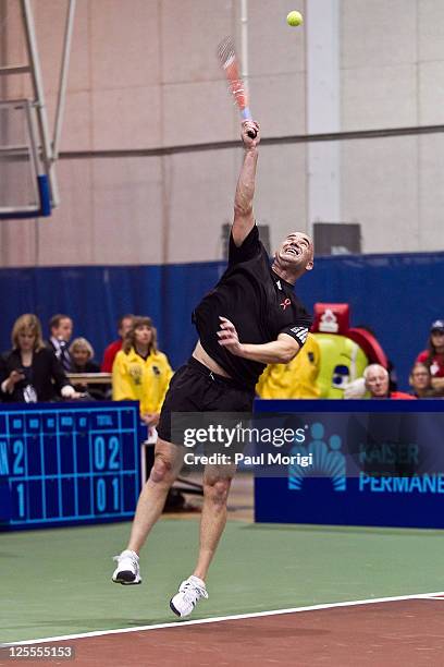 Agassi Smash Racket 18th Annual World Team Tennis Smash Hits Photos and Premium High Res ...